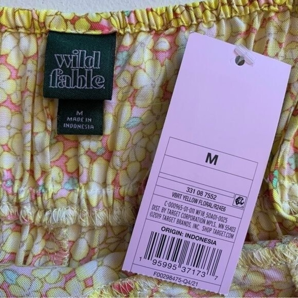 Wild Fable Slip Dress Size Medium Sleeveless Vibrant Yellow Floral NWT - Picture 9 of 16